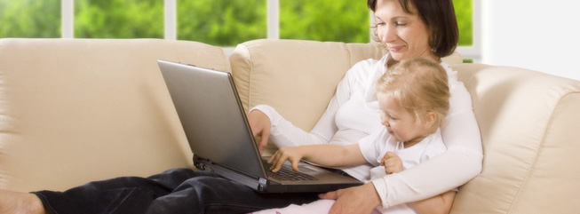 Mutter Kind Laptop